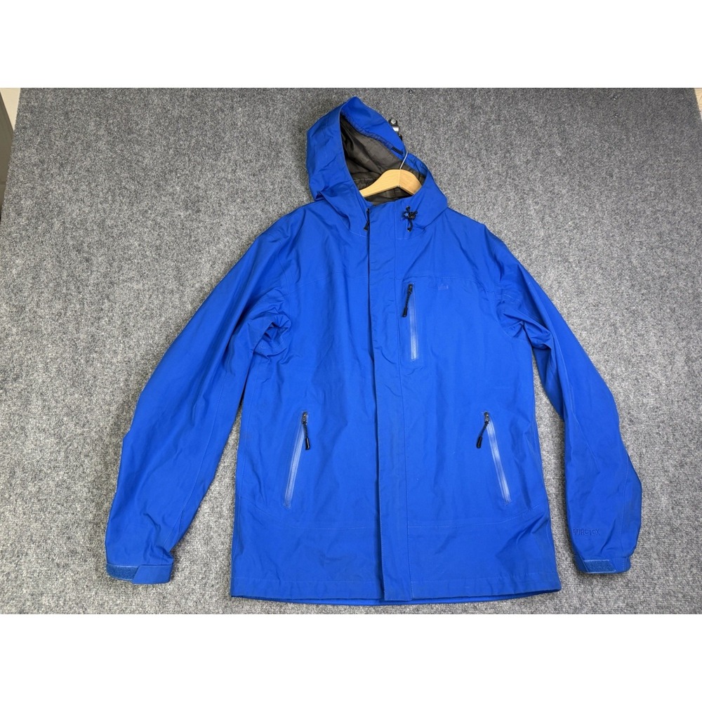 Men's Cabelas Goretex Full Zip Hooded Windbreaker Rain Jacket Size Medium Tall